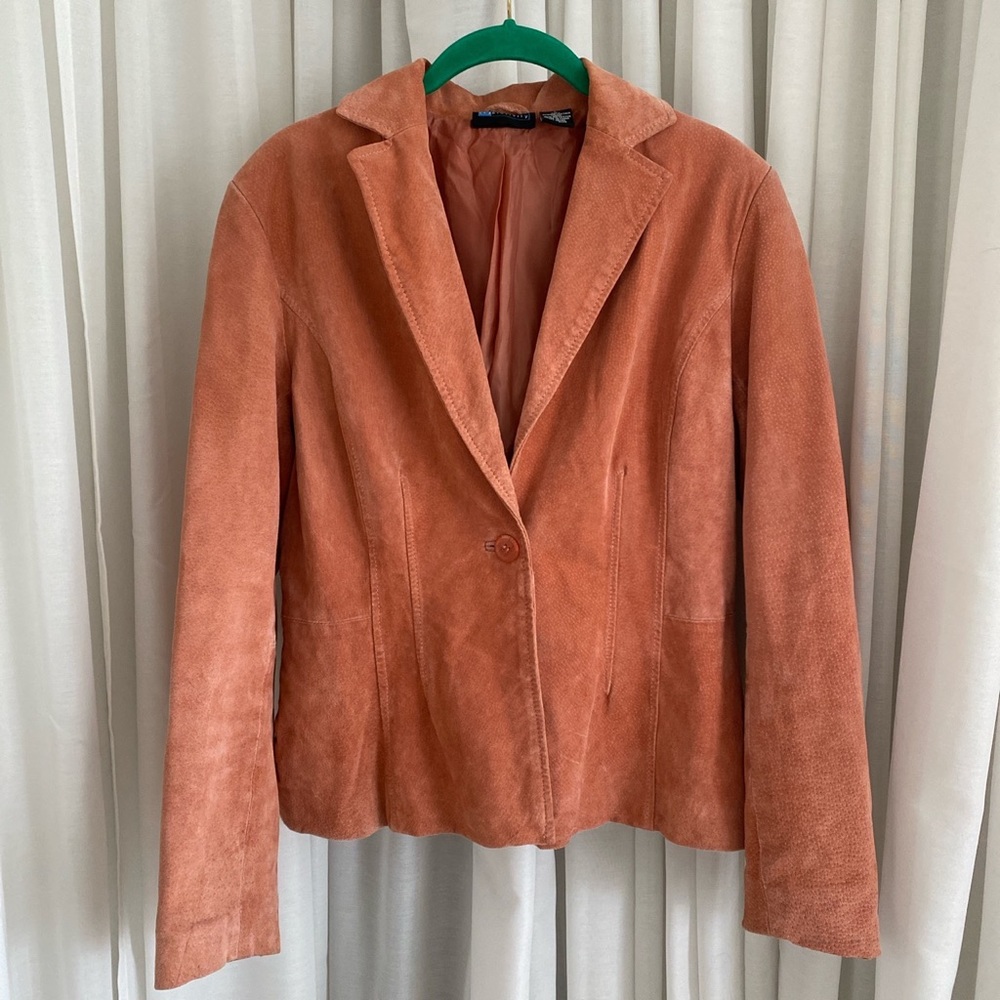 Salmon Pink Genuine Suede Leather Jacket🍣